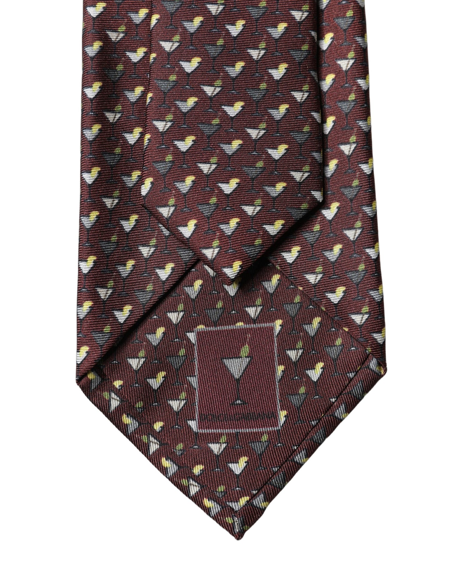 Corbata de seda geométrica granate ajustable para hombre Dolce & Gabbana