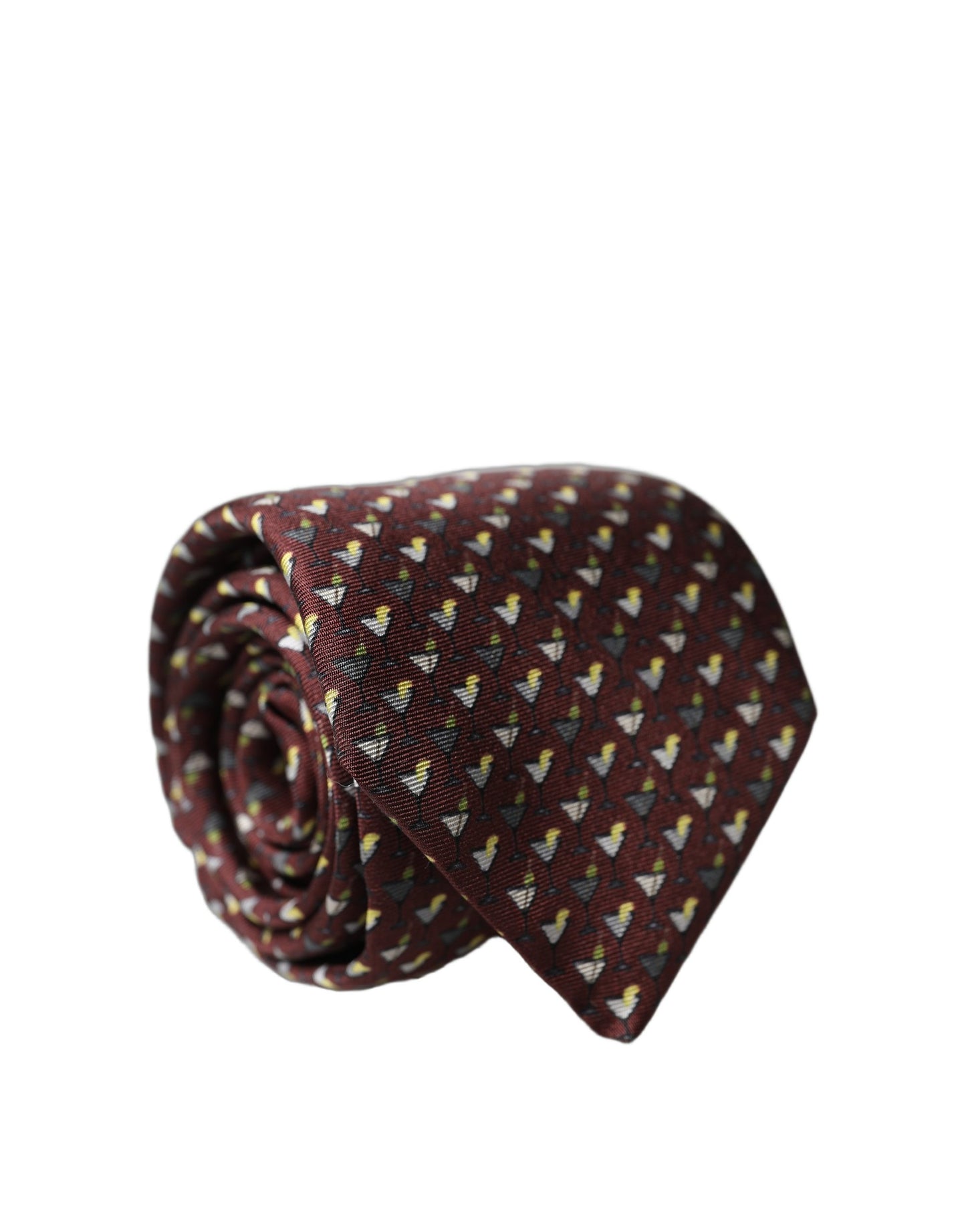 Corbata de seda geométrica granate ajustable para hombre Dolce & Gabbana