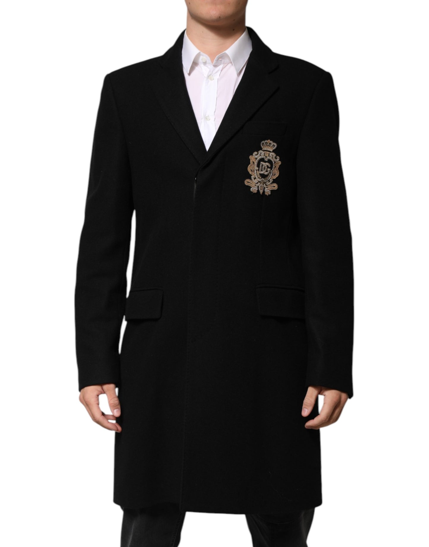 Veste droite Dolce & Gabbana noire à écusson héraldique