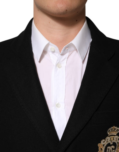 Veste droite Dolce & Gabbana noire à écusson héraldique