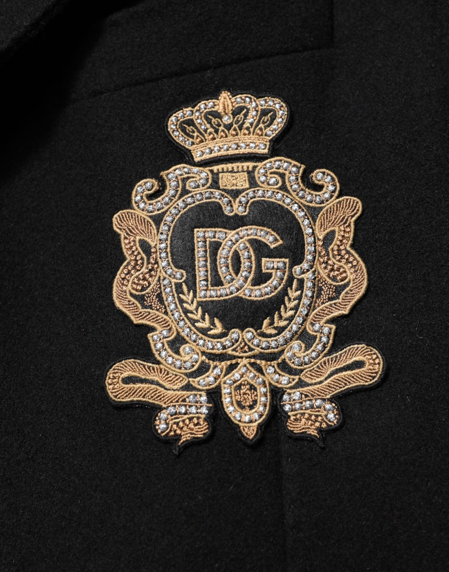 Veste droite Dolce & Gabbana noire à écusson héraldique