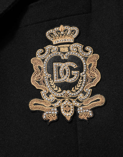 Veste droite Dolce & Gabbana noire à écusson héraldique
