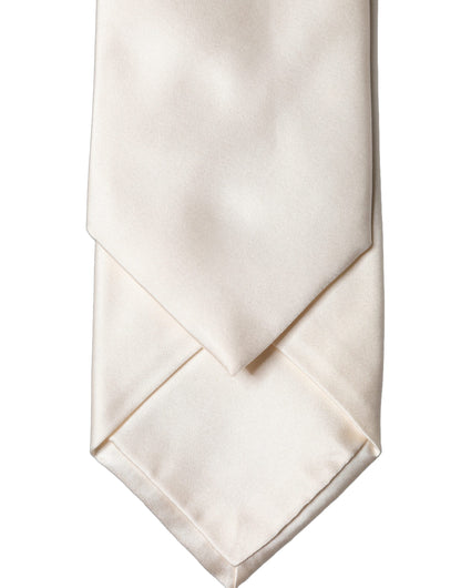 Dolce & Gabbana Corbata ajustable de raso de seda blanca cruda para mujer