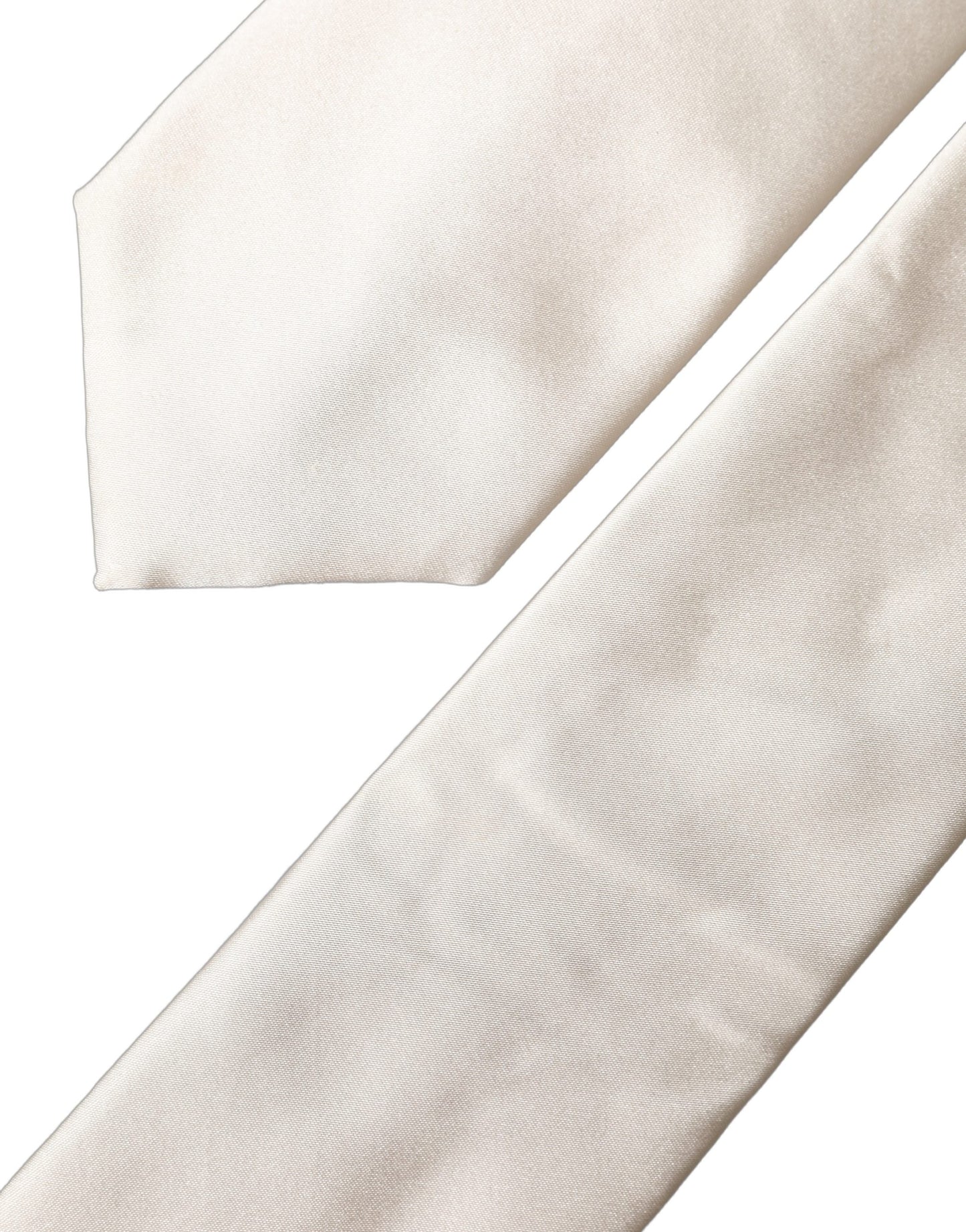 Dolce & Gabbana Corbata ajustable de raso de seda blanca cruda para mujer