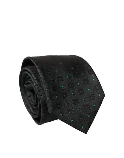 Cravate pour homme en soie noire géométrique réglable Dolce & Gabbana