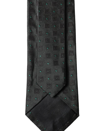 Cravate pour homme en soie noire géométrique réglable Dolce & Gabbana