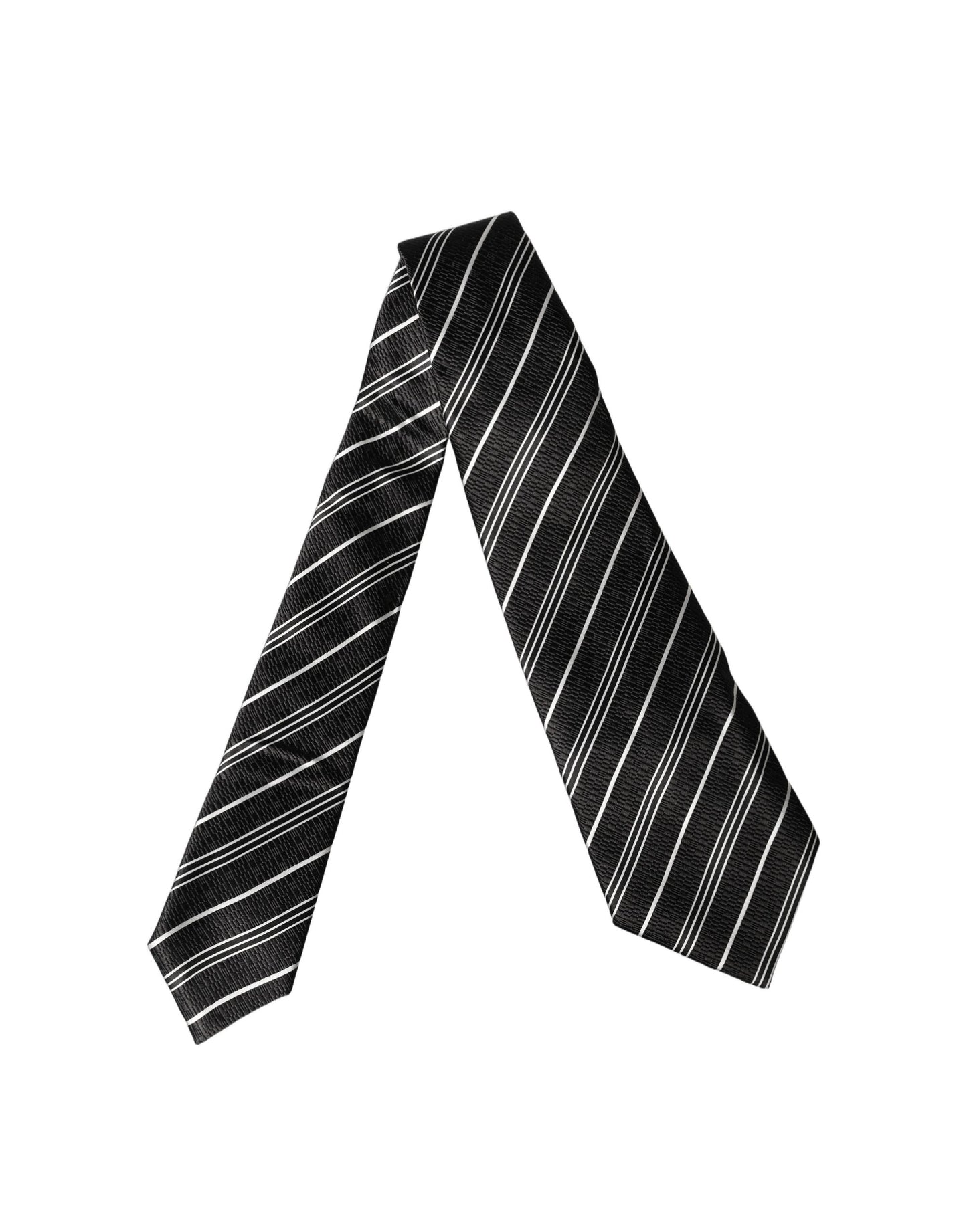 Corbata de mujer de seda a rayas blancas y negras ajustable Dolce & Gabbana