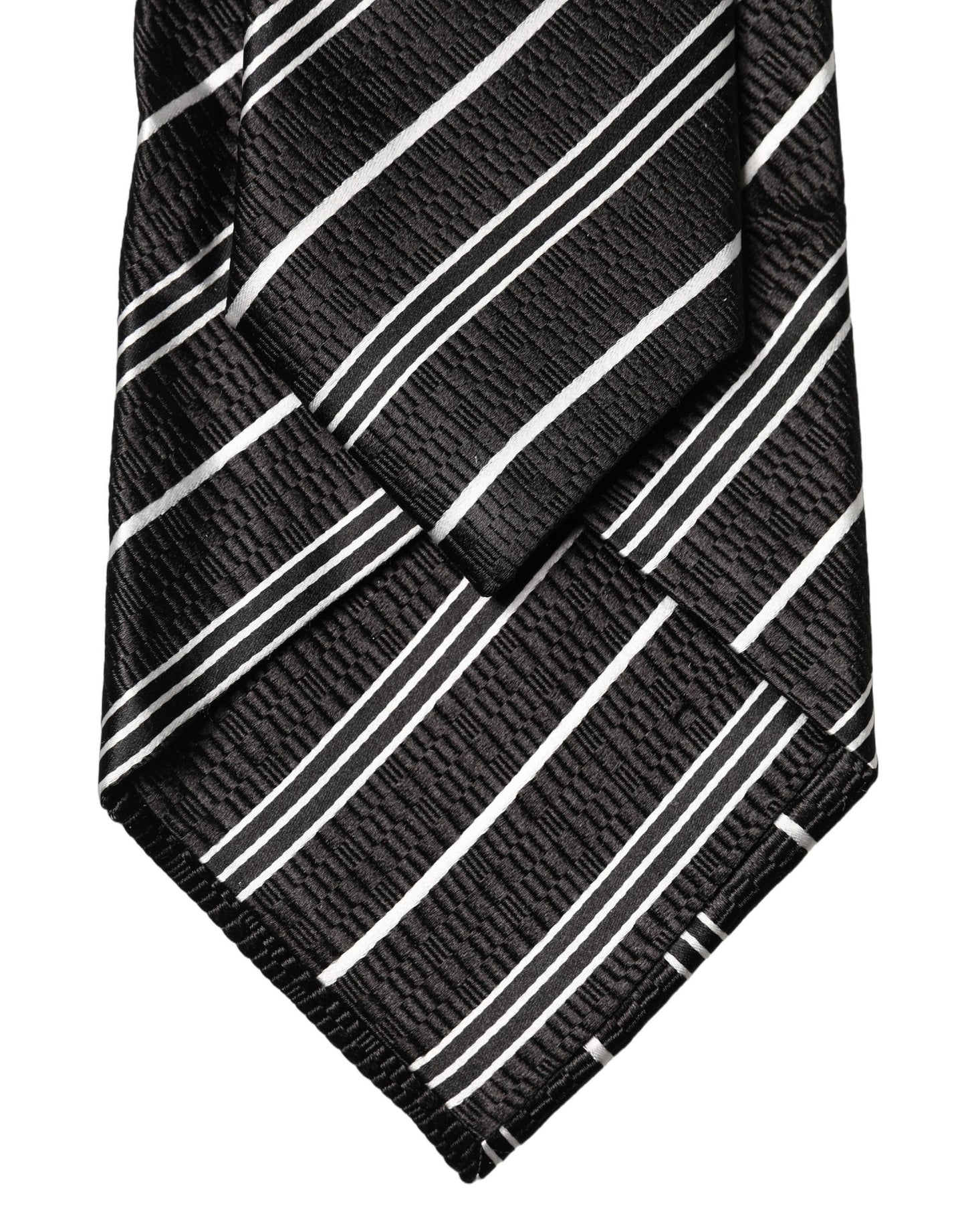 Corbata de mujer de seda a rayas blancas y negras ajustable Dolce & Gabbana