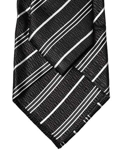 Corbata de mujer de seda a rayas blancas y negras ajustable Dolce & Gabbana