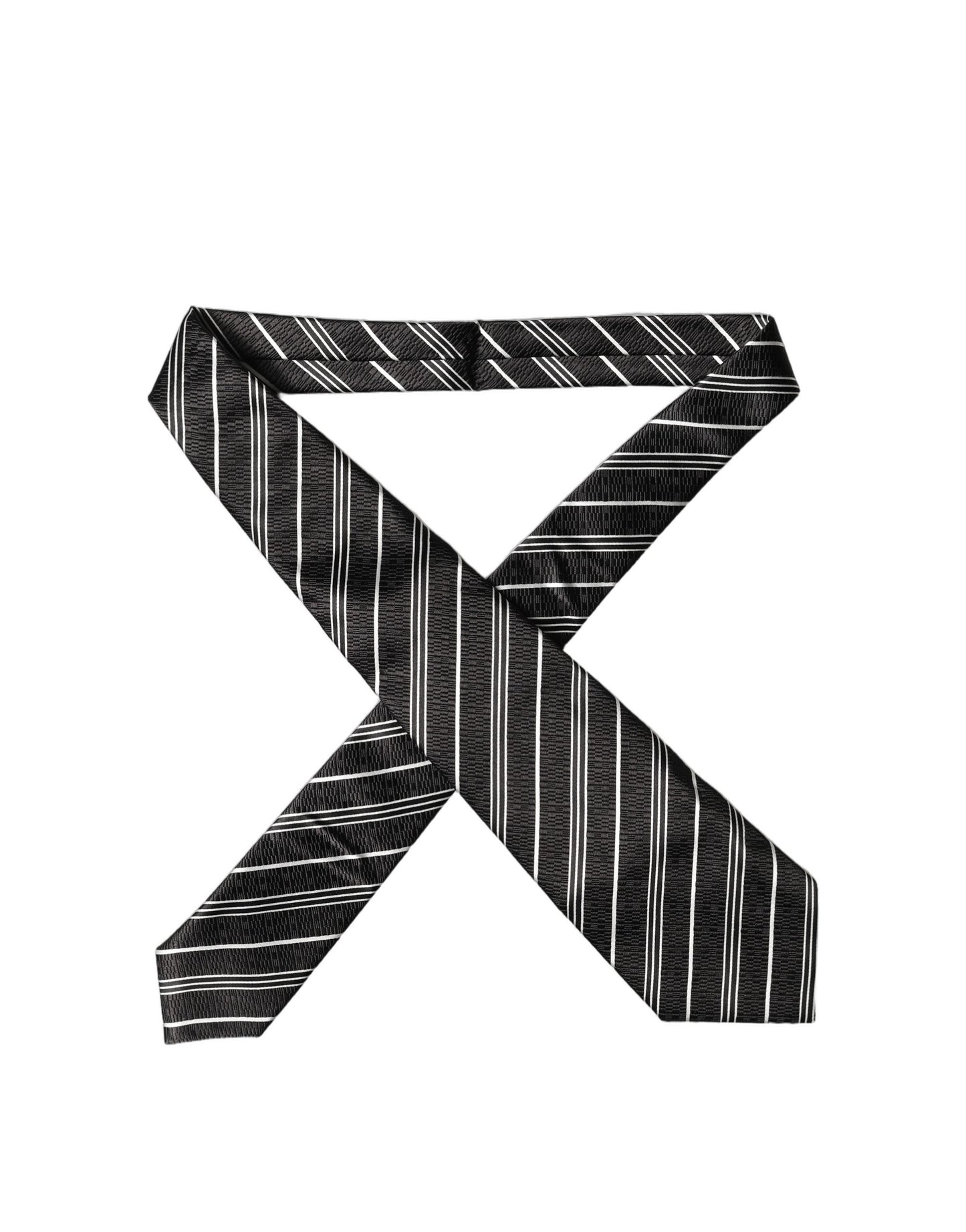 Corbata de mujer de seda a rayas blancas y negras ajustable Dolce & Gabbana