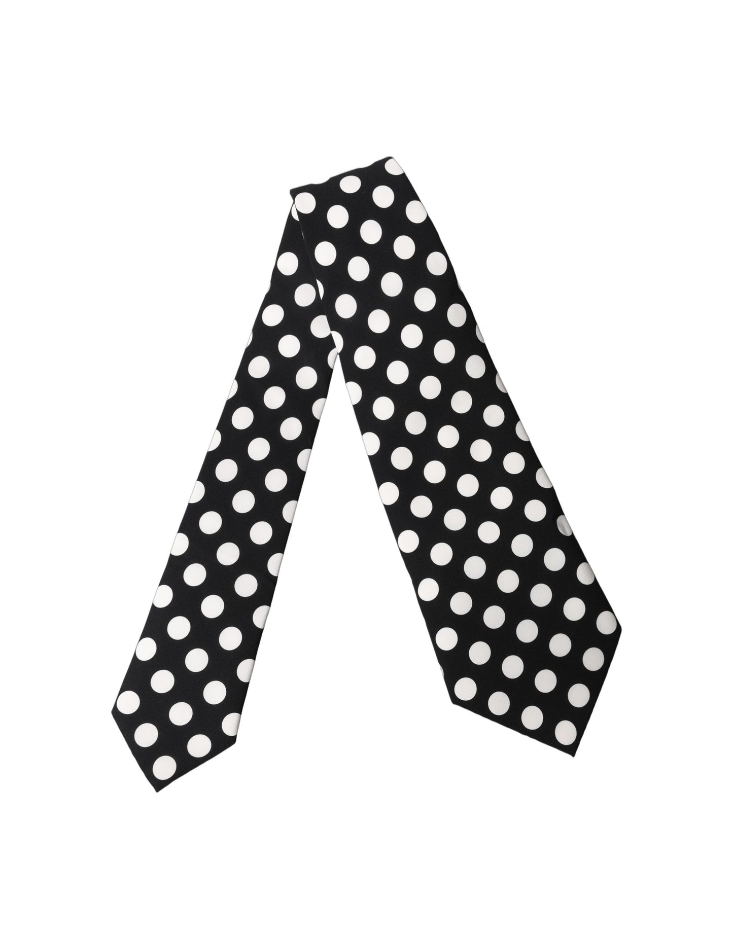 Cravate réglable en soie à pois noirs et blancs Dolce & Gabbana pour femme