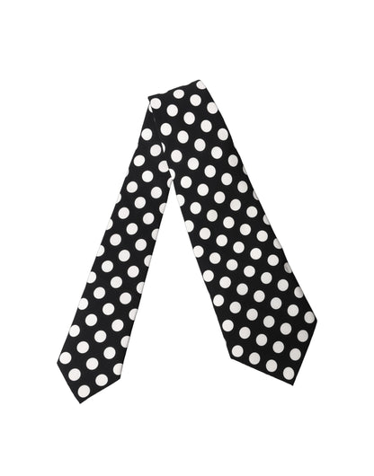 Cravate réglable en soie à pois noirs et blancs Dolce & Gabbana pour femme