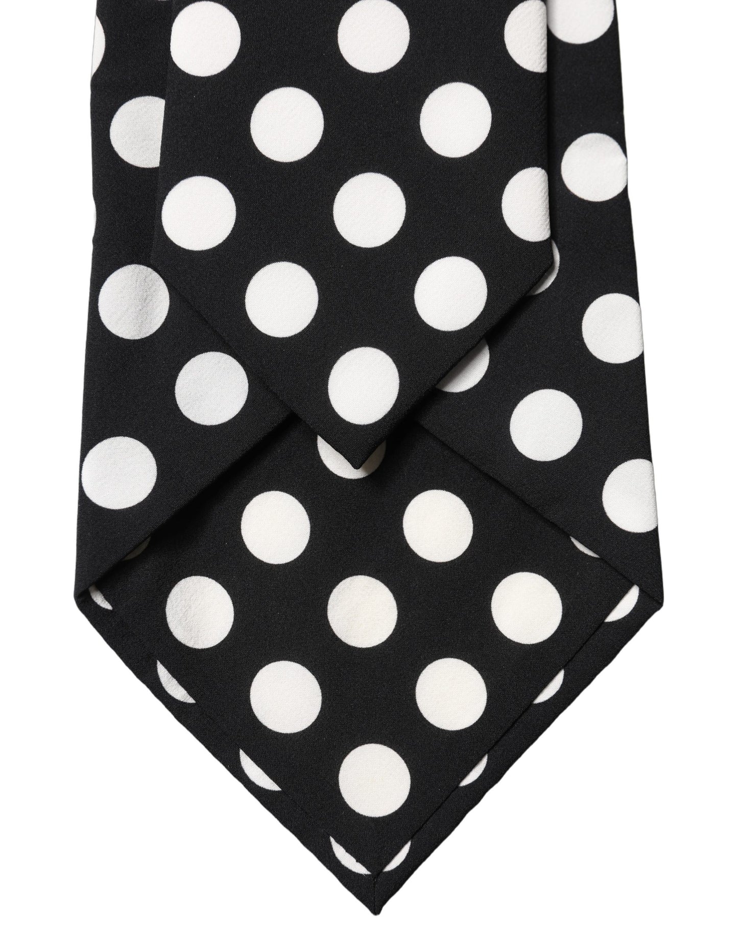 Cravate réglable en soie à pois noirs et blancs Dolce & Gabbana pour femme