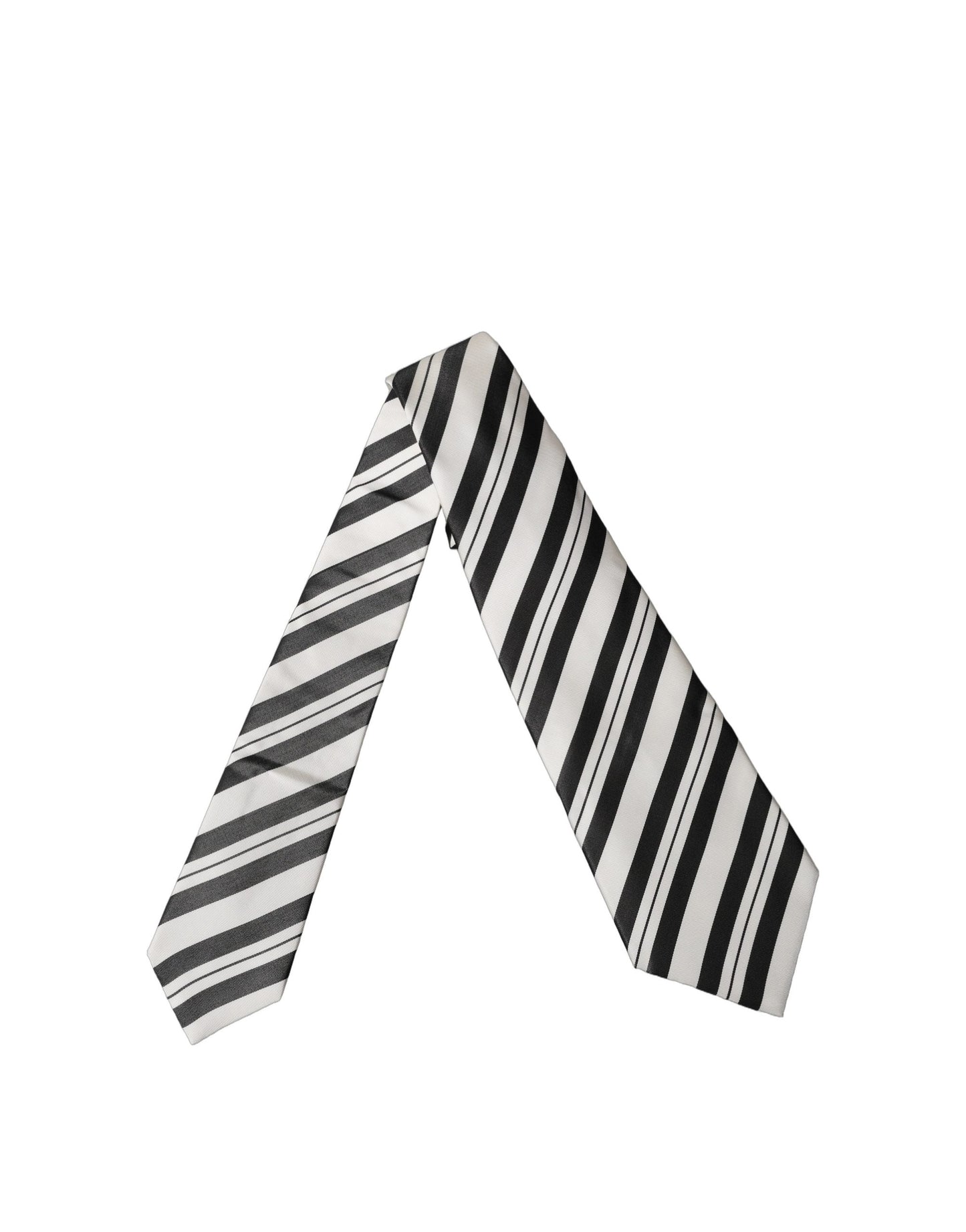 Corbata de mujer de seda a rayas blancas y negras ajustable Dolce & Gabbana