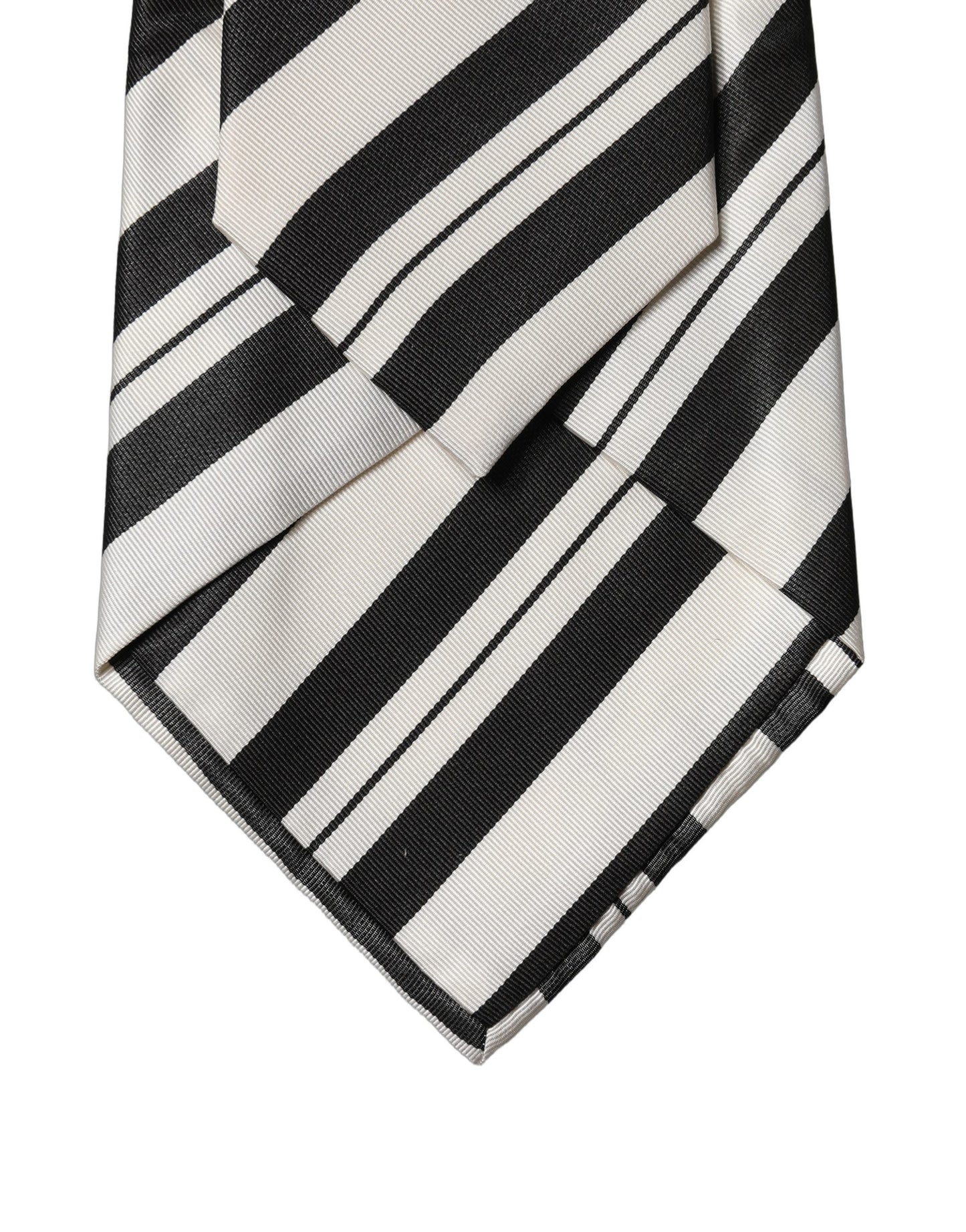Corbata de mujer de seda a rayas blancas y negras ajustable Dolce & Gabbana