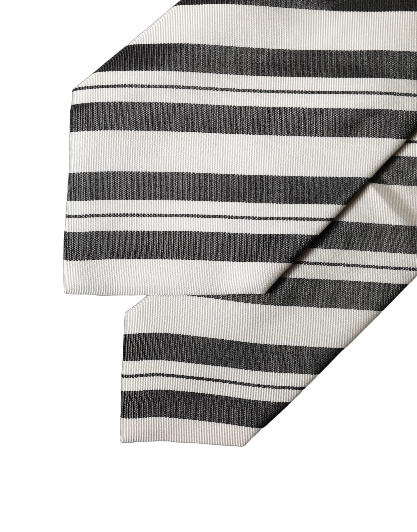 Corbata de mujer de seda a rayas blancas y negras ajustable Dolce & Gabbana