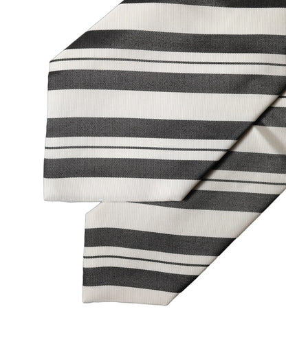 Corbata de mujer de seda a rayas blancas y negras ajustable Dolce & Gabbana