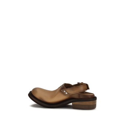 Mules Miu Miu en cuir de veau marron Bos Taurus