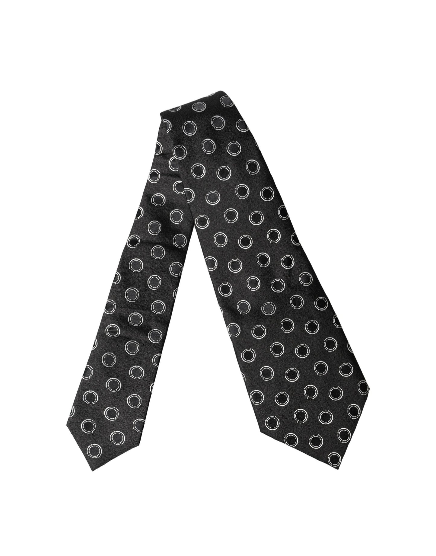Corbata de seda ajustable Dolce & Gabbana de lunares negros y blancos para mujer