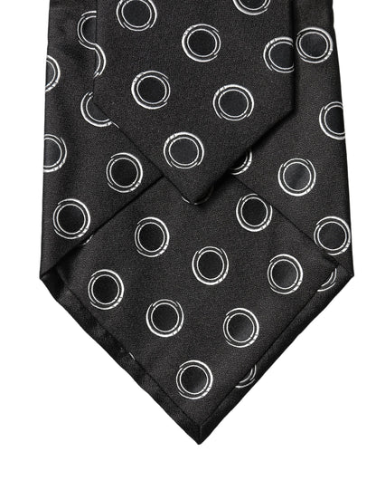 Corbata de seda ajustable Dolce & Gabbana de lunares negros y blancos para mujer