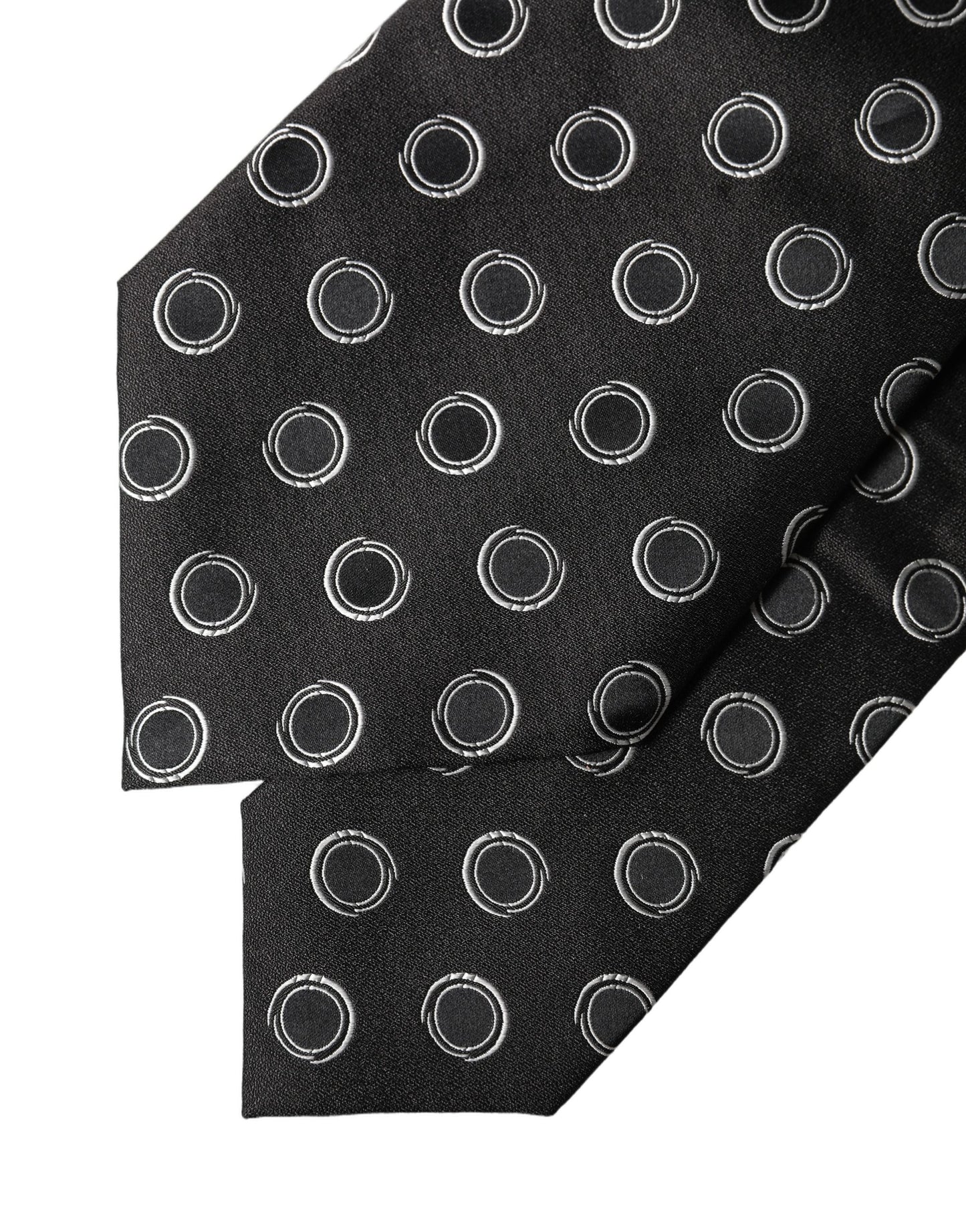 Corbata de seda ajustable Dolce & Gabbana de lunares negros y blancos para mujer