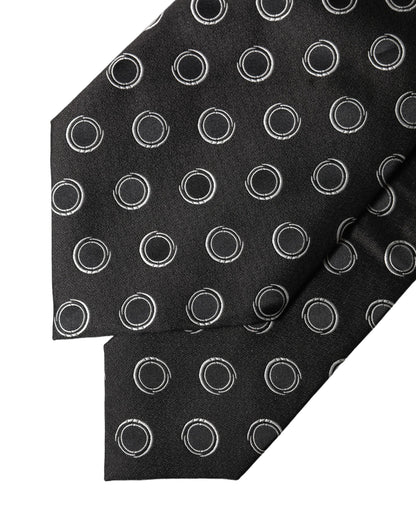 Corbata de seda ajustable Dolce & Gabbana de lunares negros y blancos para mujer
