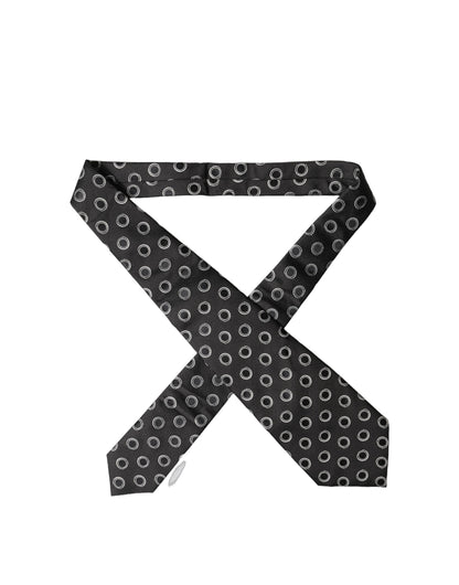 Corbata de seda ajustable Dolce & Gabbana de lunares negros y blancos para mujer
