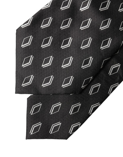 Cravate Dolce & Gabbana en soie noire à motifs, ajustable pour femme
