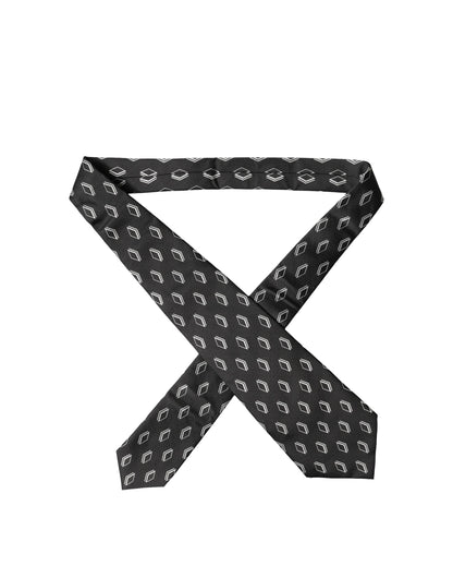 Cravate Dolce & Gabbana en soie noire à motifs, ajustable pour femme