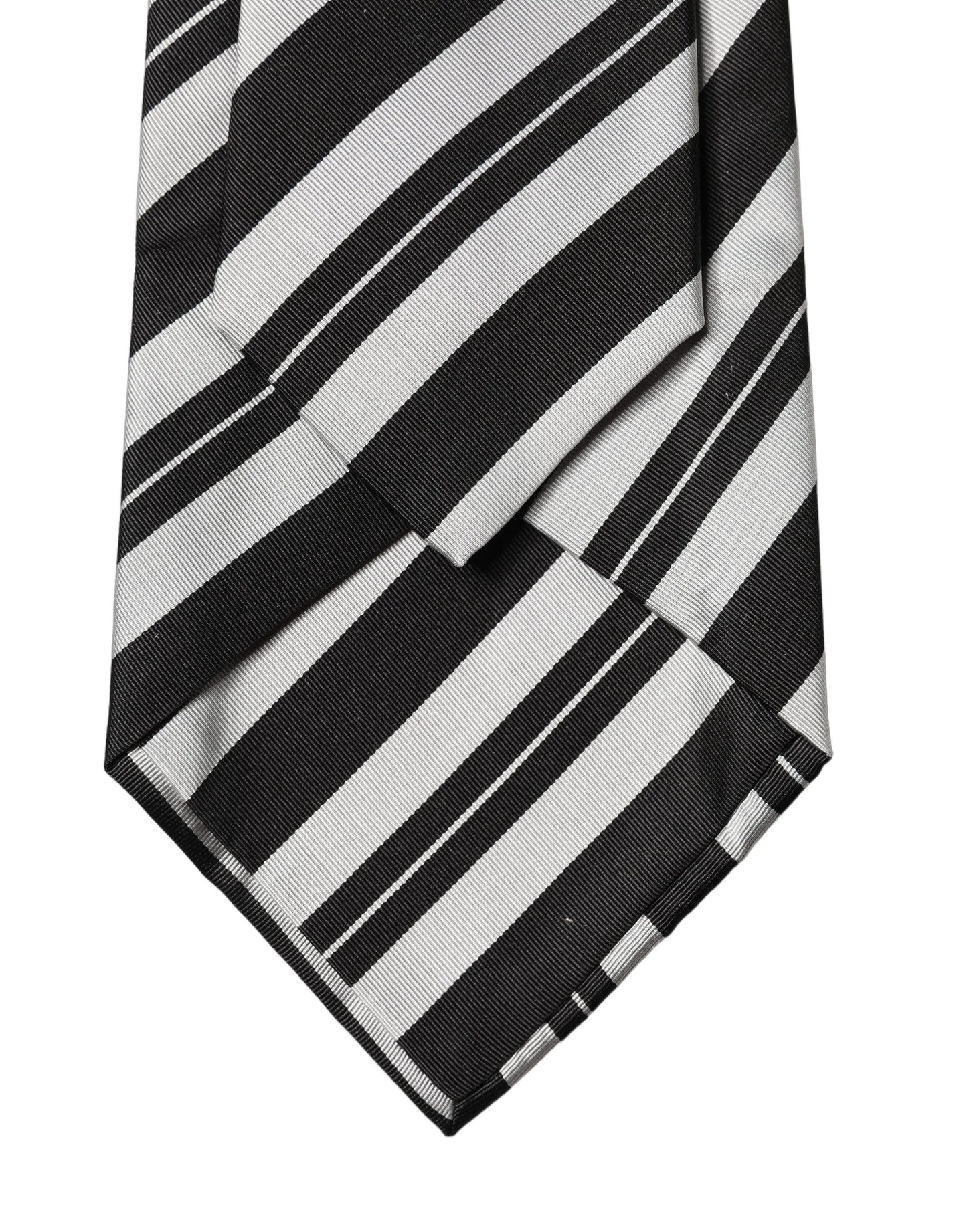 Cravate femme réglable en soie à rayures noires et blanches Dolce & Gabbana