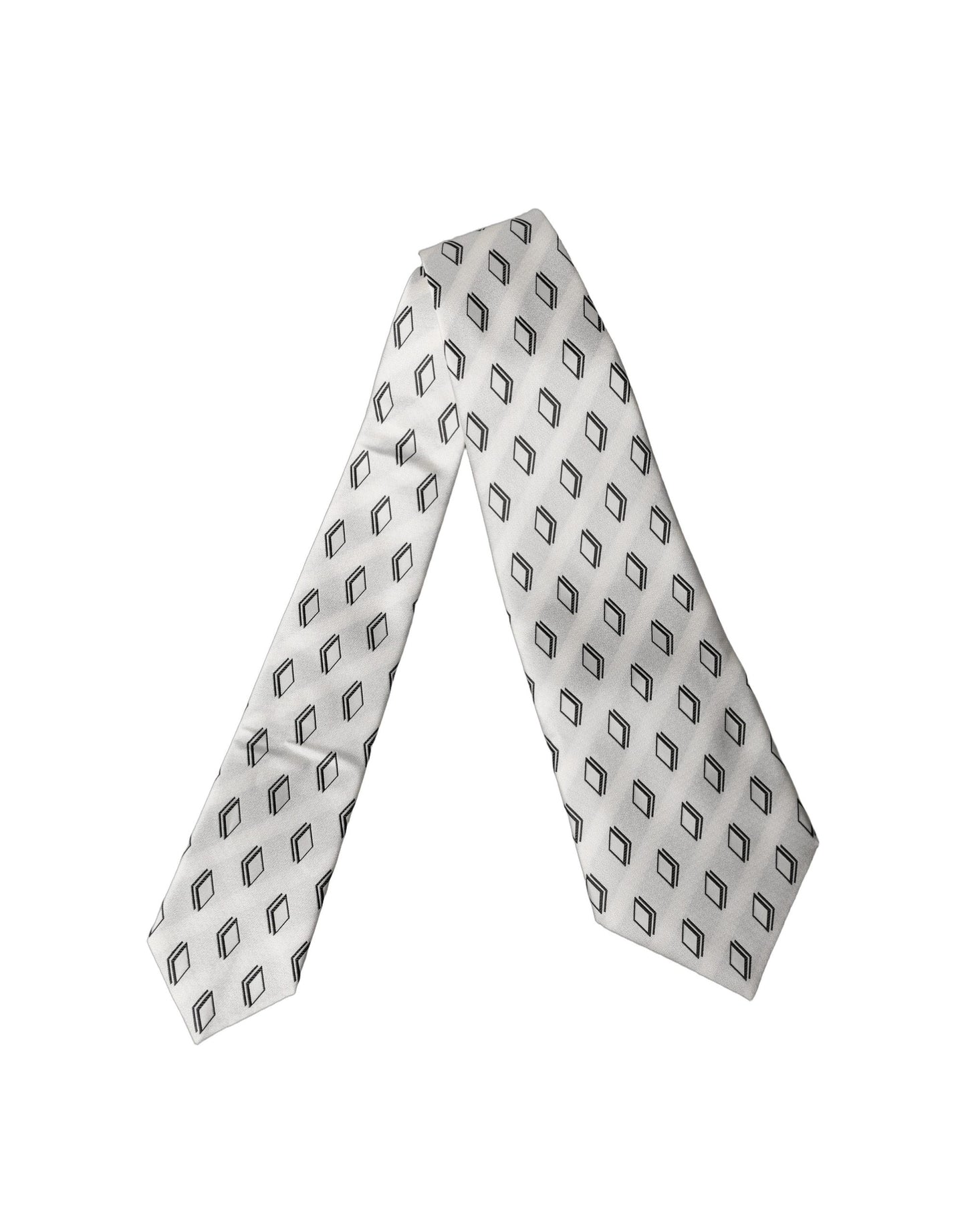 Cravate à nouer en soie à motifs, réglable, pour femme Dolce & Gabbana, coloris blanc