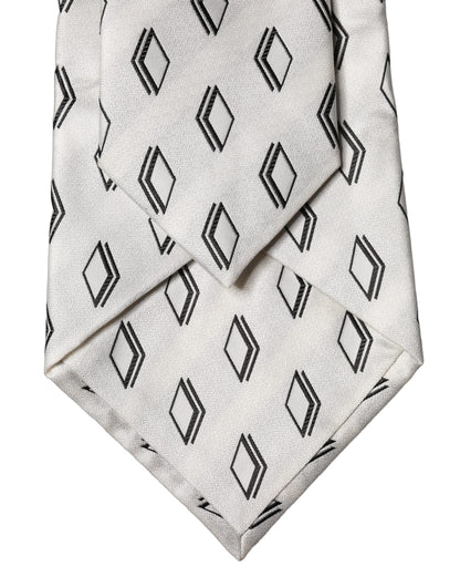 Cravate à nouer en soie à motifs, réglable, pour femme Dolce & Gabbana, coloris blanc