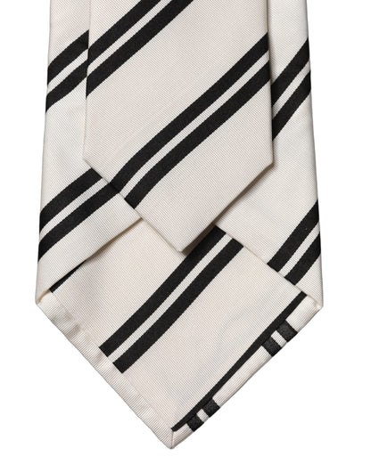 Corbata Ajustable de Seda con Rayas Blancas y Negras Dolce & Gabbana para Mujer