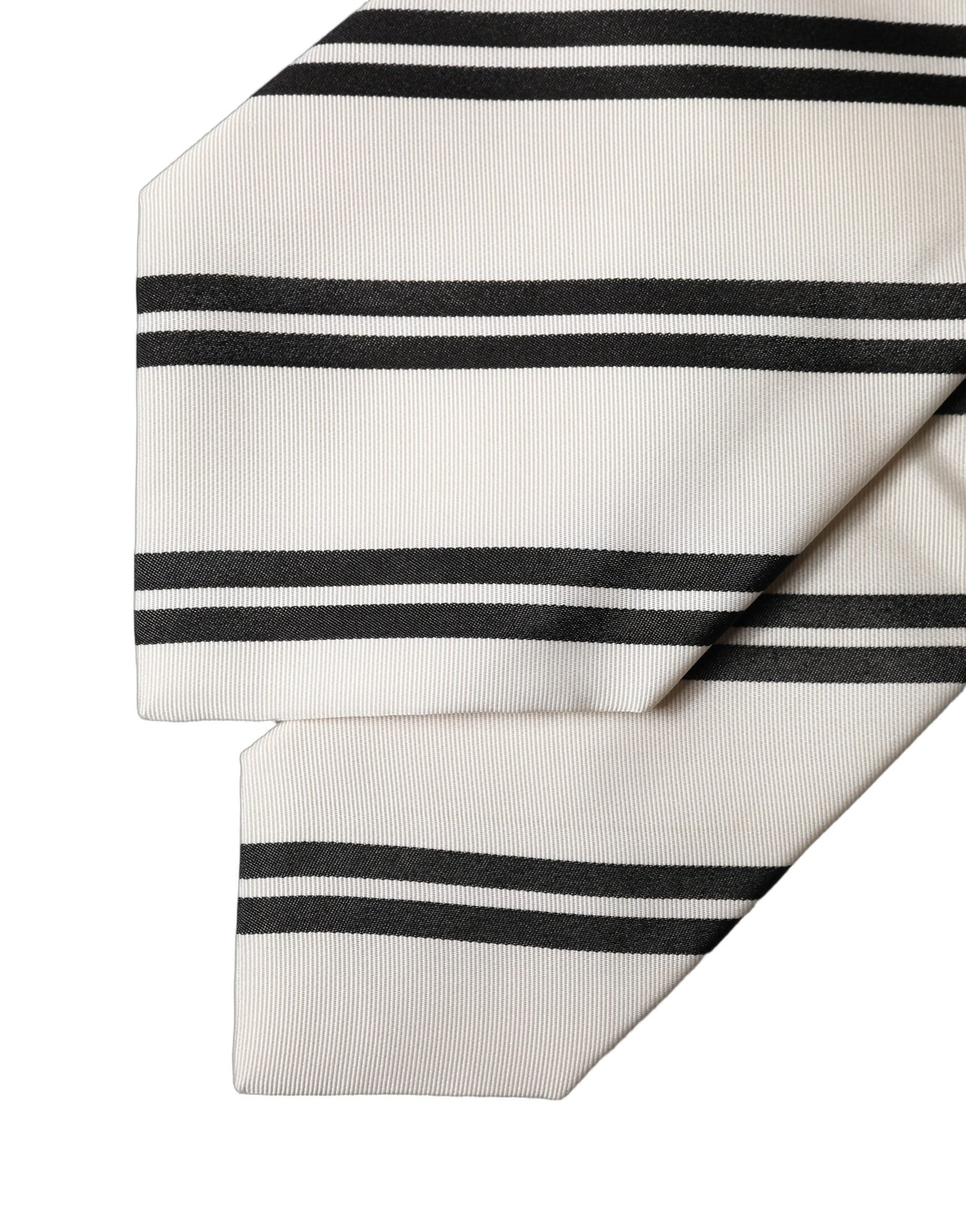 Corbata Ajustable de Seda con Rayas Blancas y Negras Dolce & Gabbana para Mujer