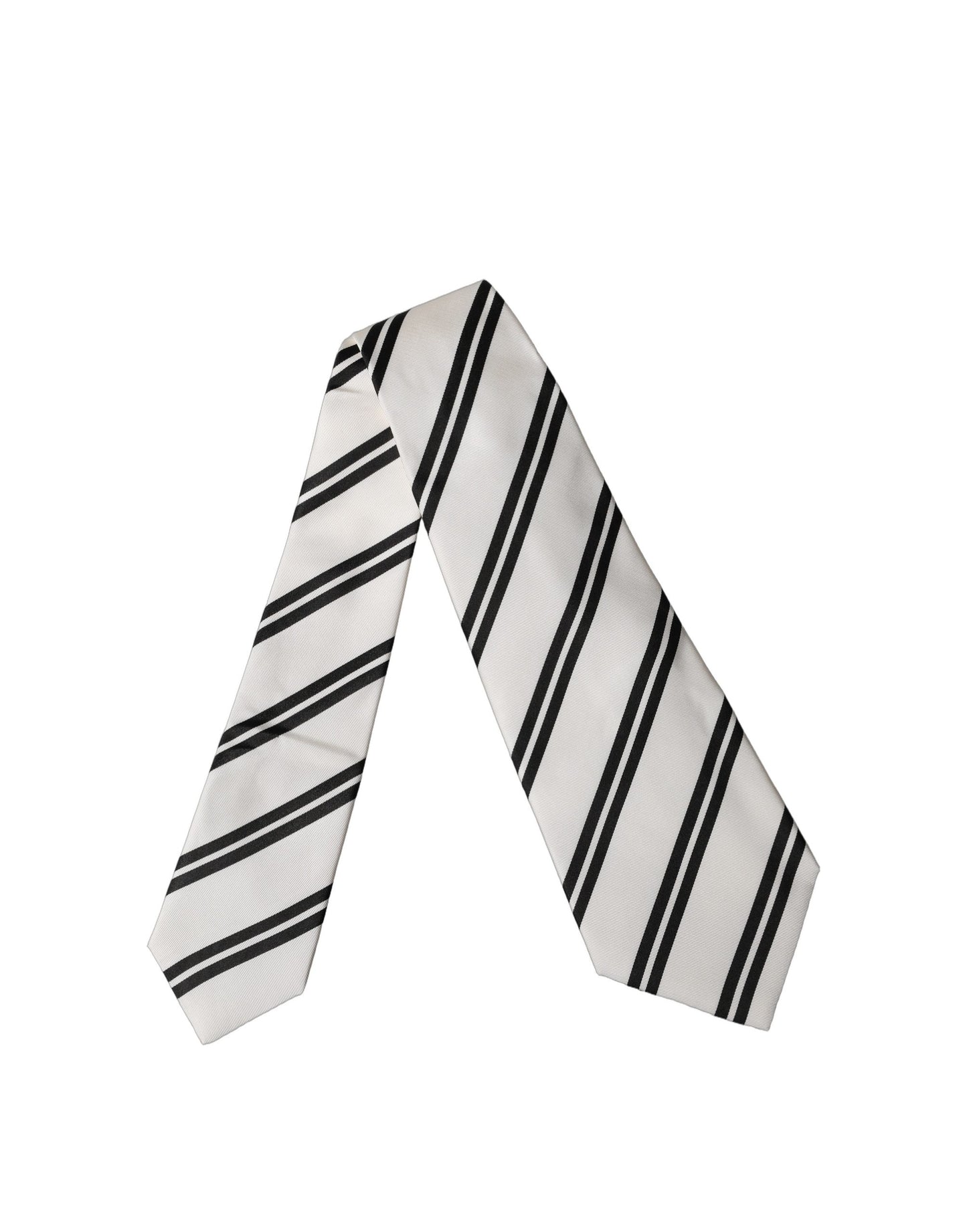 Corbata Ajustable de Seda con Rayas Blancas y Negras Dolce & Gabbana para Mujer