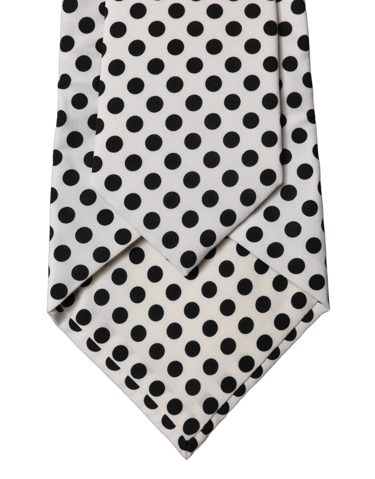Corbata ajustable de seda blanca y negra con lunares Dolce & Gabbana para mujer