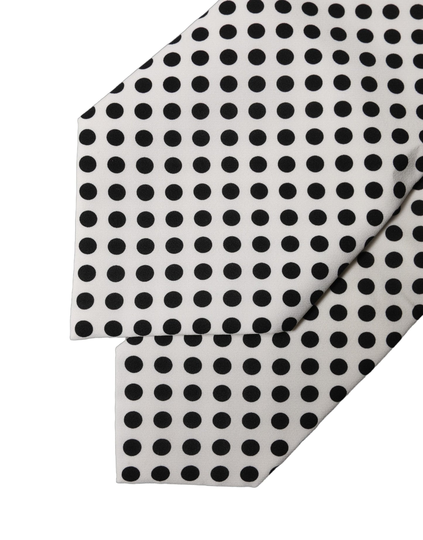 Corbata ajustable de seda blanca y negra con lunares Dolce & Gabbana para mujer