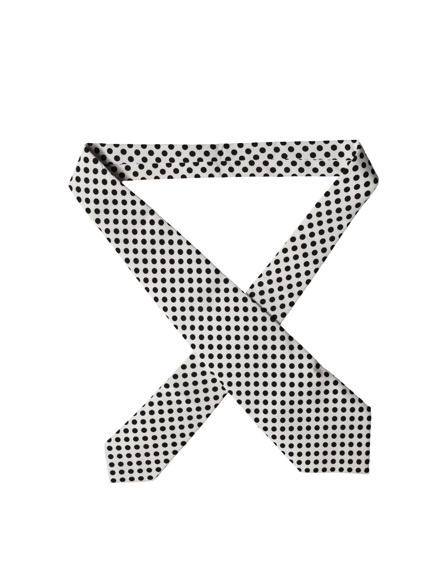 Corbata ajustable de seda blanca y negra con lunares Dolce & Gabbana para mujer