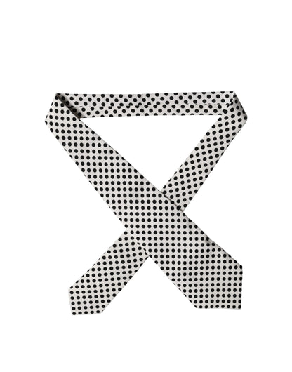 Corbata ajustable de seda blanca y negra con lunares Dolce & Gabbana para mujer