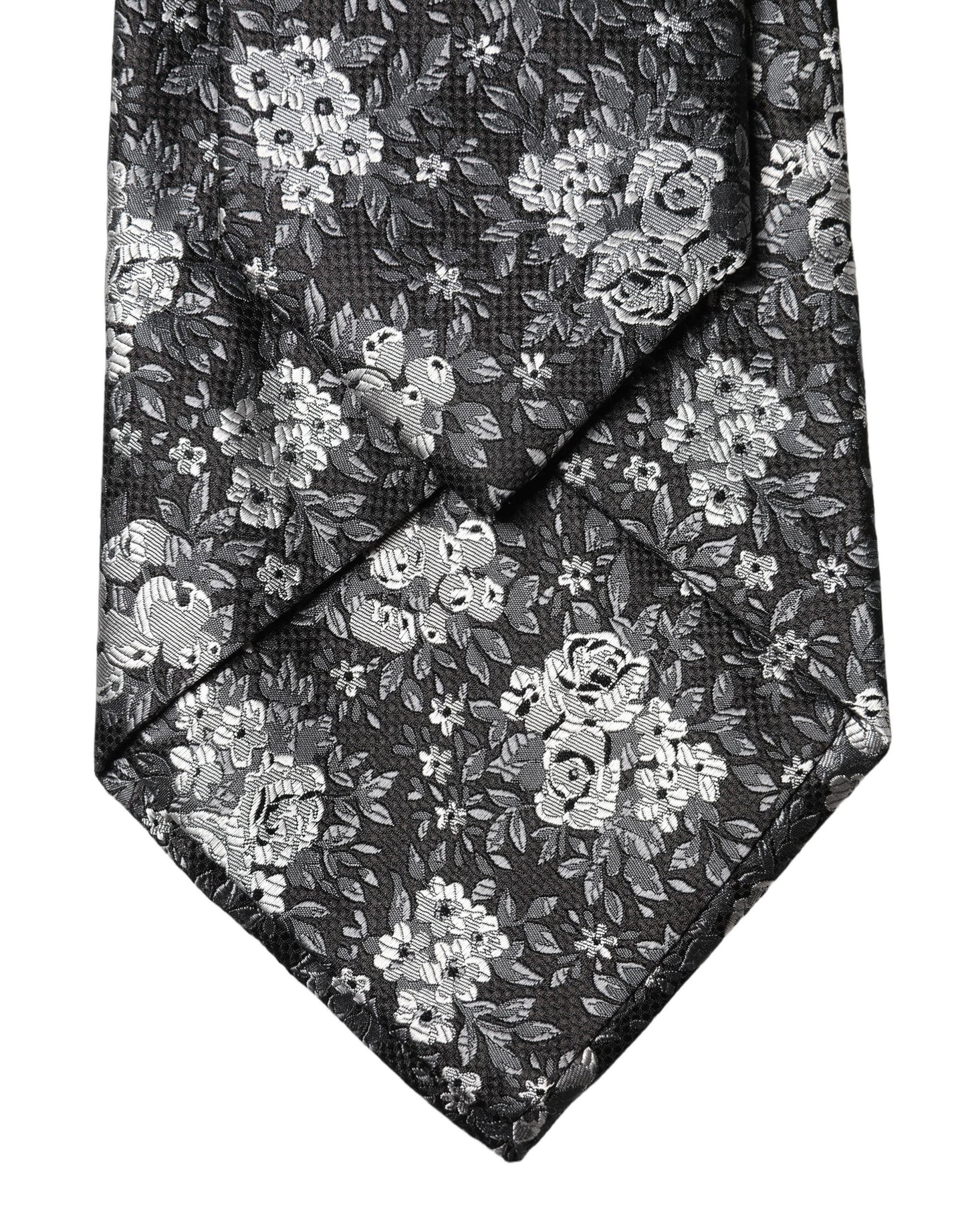 Cravate réglable en soie à motif floral noir et blanc Dolce & Gabbana pour femme