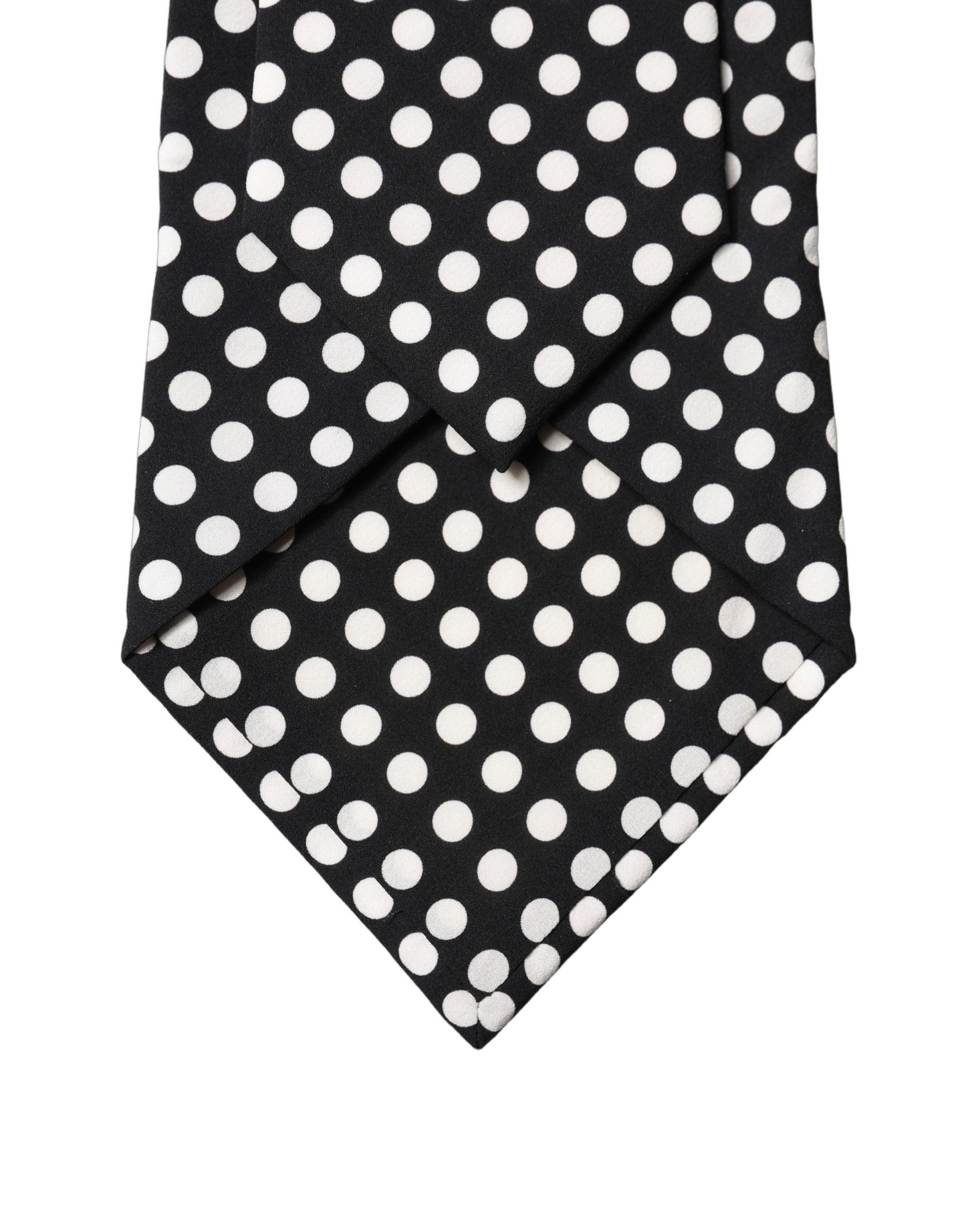 Cravate réglable en soie à pois noirs et blancs Dolce & Gabbana pour femme