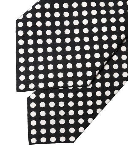 Cravate réglable en soie à pois noirs et blancs Dolce & Gabbana pour femme
