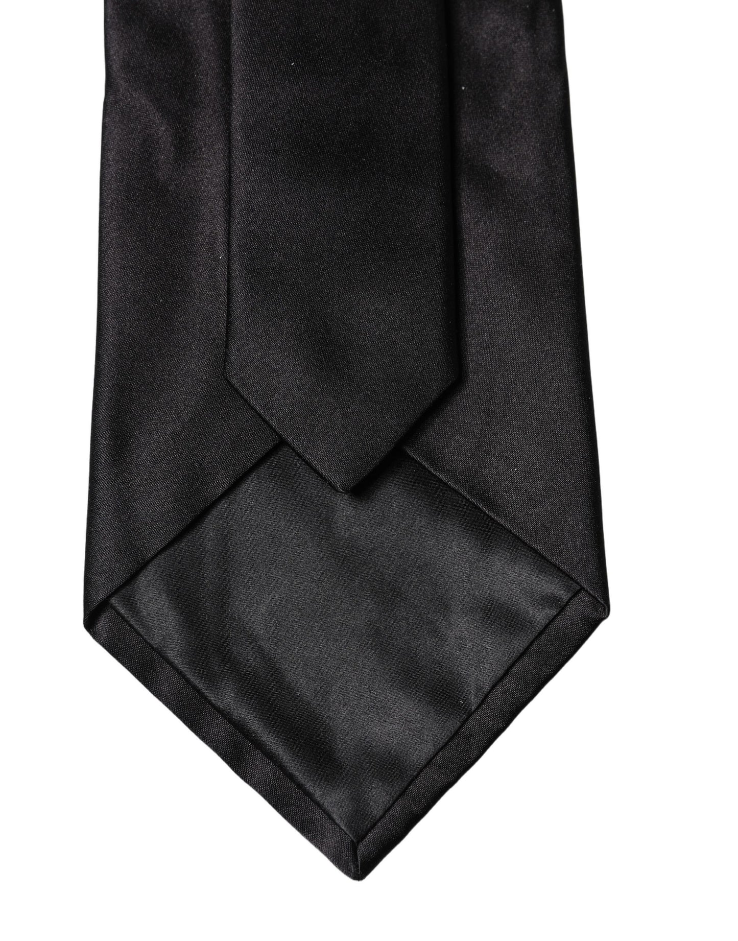 Corbata de mujer ajustable de seda satinada lisa negra Dolce & Gabbana