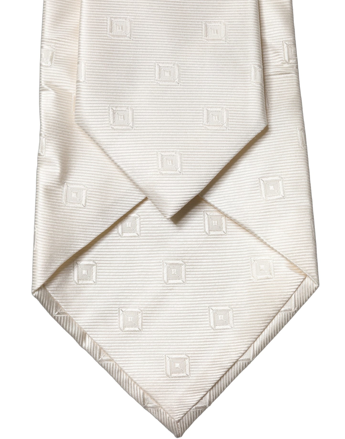 Corbata ajustable de seda geométrica blanca roto de Dolce & Gabbana para mujer