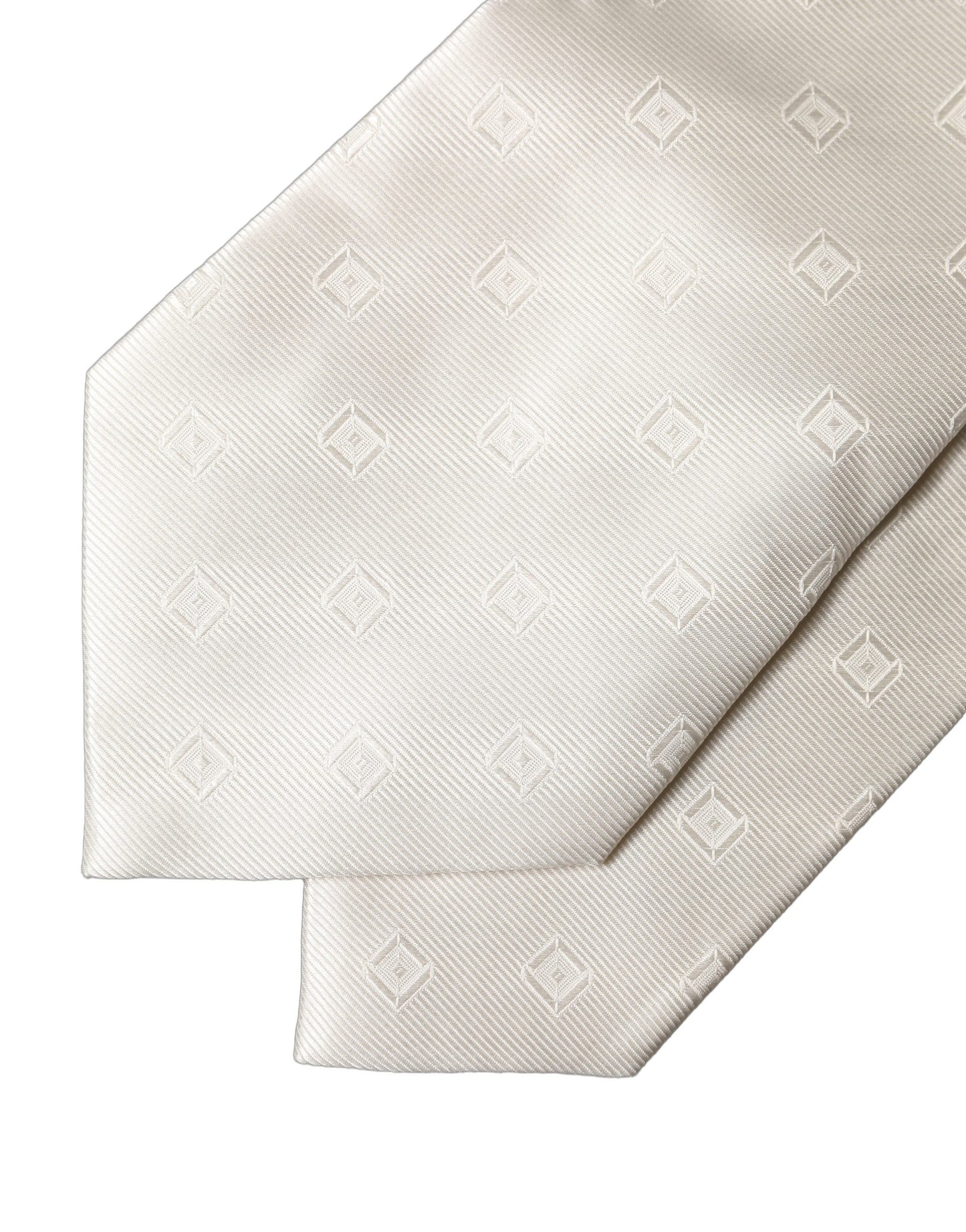 Corbata ajustable de seda geométrica blanca roto de Dolce & Gabbana para mujer