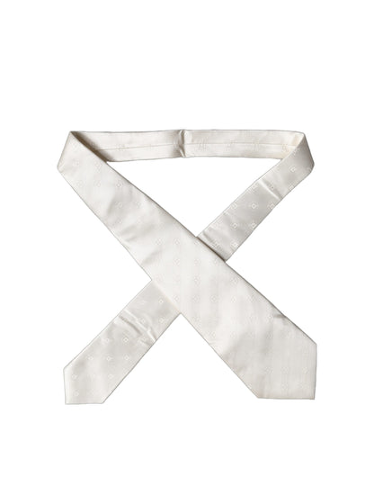 Corbata ajustable de seda geométrica blanca roto de Dolce & Gabbana para mujer