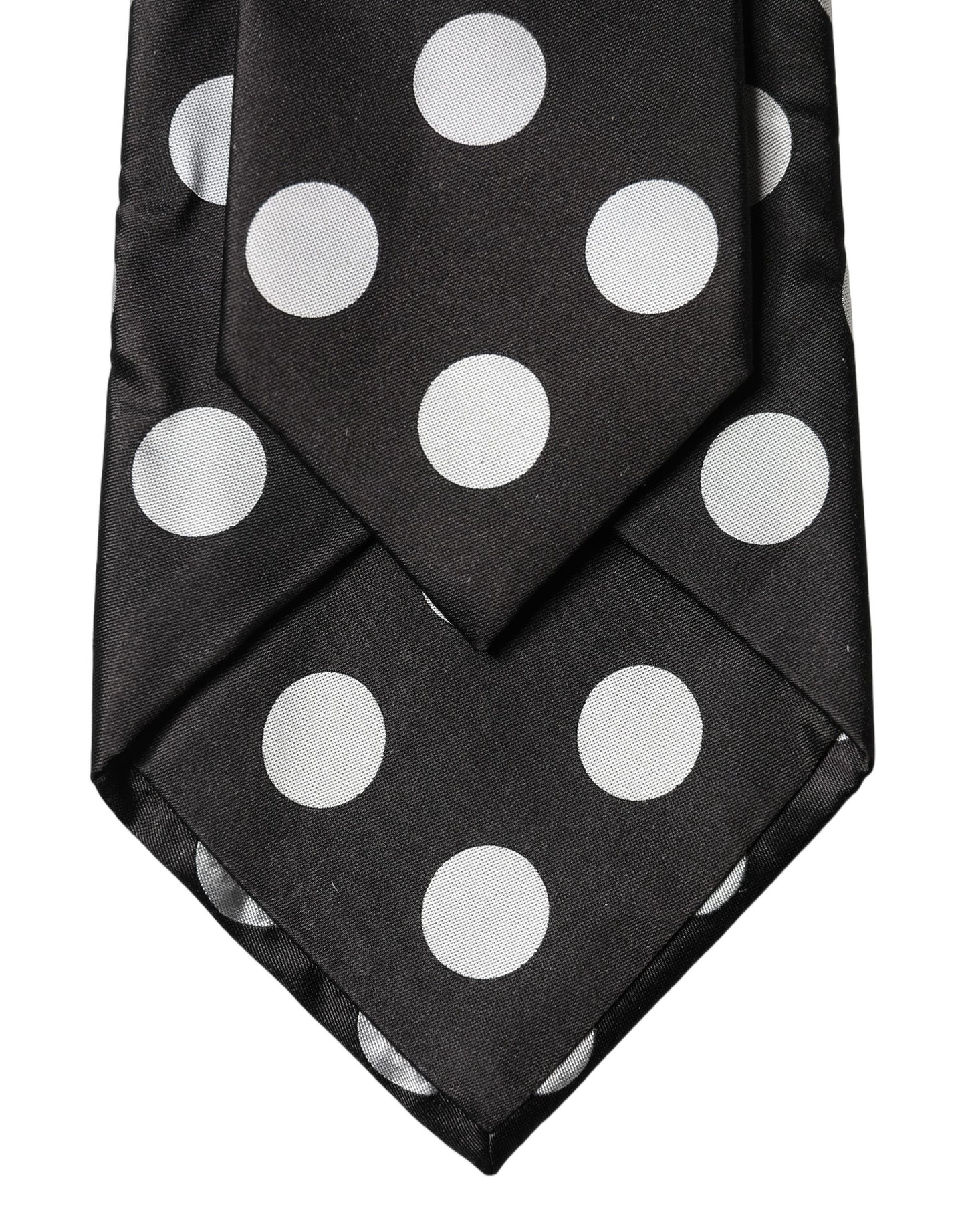 Corbata de seda ajustable Dolce & Gabbana de lunares negros y blancos para mujer