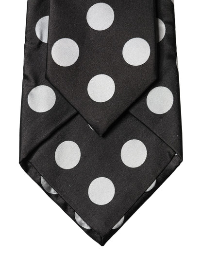 Corbata de seda ajustable Dolce & Gabbana de lunares negros y blancos para mujer