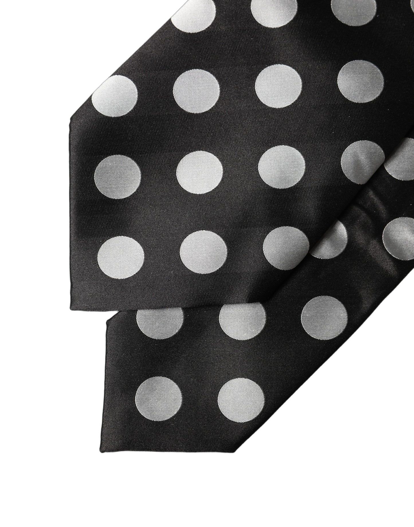 Corbata de seda ajustable Dolce & Gabbana de lunares negros y blancos para mujer