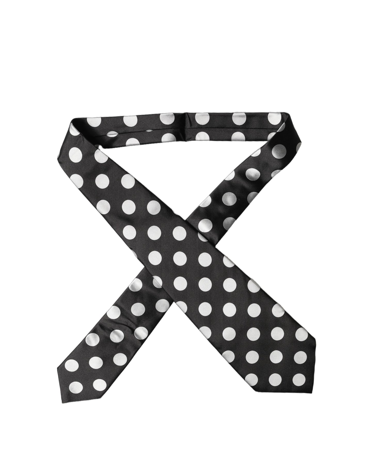 Corbata de seda ajustable Dolce & Gabbana de lunares negros y blancos para mujer